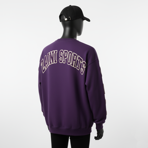 Sudadera Extra Grande Premium de 330 GSM, Tejido de Felpa Gruesa en Color Morado Intenso con Logotipo Bordado Personalizado, Sudaderas Básicas - Product Image 2