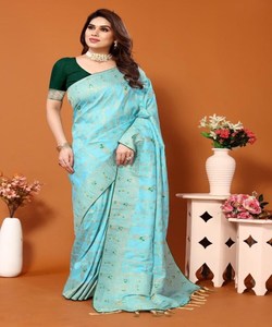 Experimente el lujo como nunca antes con ricos saris de satén, con intrincado trabajo de perlas para un toque real precio al por mayor - Product Image 4