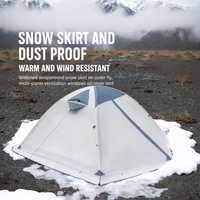 Tente de camping double couche une chambre quatre saisons avec jupe de protection contre la neige, abri imperméable pour la randonnée en plein air