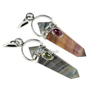 Pendentifs double point de jaspe rouge sculpté fournisseur en ligne de technique de pierres précieuses de style Feng Shui - Product Image 6