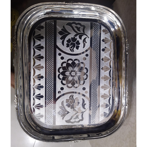 Bandeja de servicio de vidrio decorativa de diseño personalizado con asas para el hogar, mesa, cocina, uso directo de fábrica para decoración de Ramadán - Product Image 5