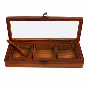 Récipient à épices, boîte à bijoux, porte-épices, décoration de la maison, récipient en bois, récipient à épices en bois - Product Image 1