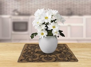 Handcrafted Beaded Rectangle Beige-Golden <b>Table</b> <b>Mat</b> for Weddings Christmas Decorations Family Gatherings Parties - Product Image 4