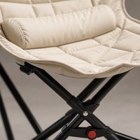 Fauteuil inclinable 4 vitesses avec repose-jambes rembourré en acier inoxydable, tissu Oxford, réglable, léger et portable