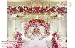 งานอีเวนต์งานแต่งงานในร่มของชาวอินเดียโดมของตกแต่งงานแต่งงานรูปทรงโลหะพร้อมดอกไม้ดีไซน์ใหม่ของตกแต่งงานแต่งงานทำจากโลหะ - Product Image 2