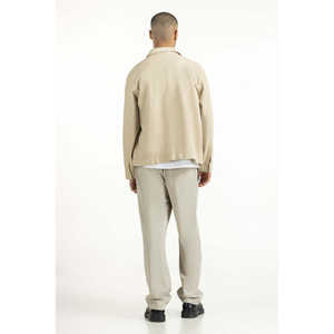 Vestes décontractées vintage d'automne à col montant, fermeture éclair, revêtement imperméable, polyester teint MN-JKT-WS25-051 Coupe régulière - Product Image 1