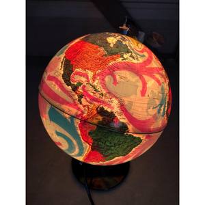 Vintage <b>Globe</b> With <b>Lighting</b> Dutch Design World <b>Globe</b> Elegant Rotating <b>Globe</b> With Metal Base - Product Image 3