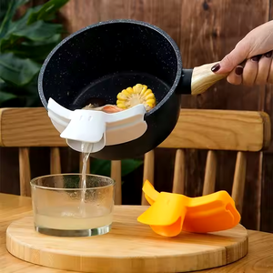 Yellow Cute Duck Multifunctional Oil Soup Strainer <strong>Silicone</strong> <strong>Collapsible</strong> <strong>Colander</strong> Basket Suitable for Pan and Pot Cooking Vietnam - Product Image 1