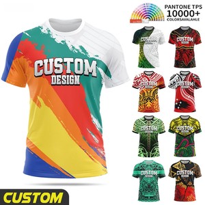 Camisetas Personalizadas al por Mayor para Hombre, 100% Poliéster Tejido, Estilo Aborigen/Indígena, Secado Rápido, Transpirables, Sublimadas, Tallas Grandes - Product Image 1