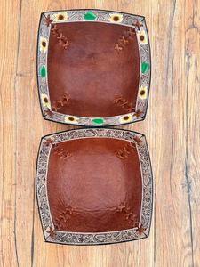 Cuencos Organizadores de girasol de cuero con herramientas más nuevos, bandeja de cuero genuino occidental, artículos decorativos hechos a mano para el hogar, decoración elegante - Product Image 3