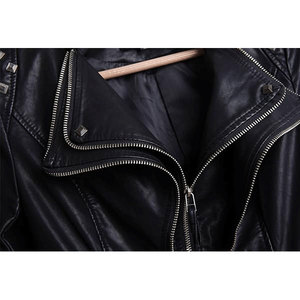 2025 arrivée femmes et hommes conception bloc de couleur veste en cuir véritable personnalisé haute qualité hiver col montant en gros - Product Image 3