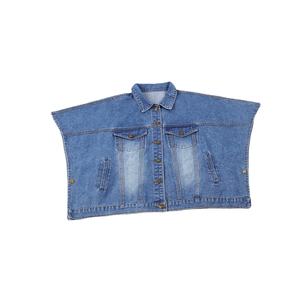 Chaquetas vaqueras para mujer, Chaquetas vaqueras a la moda, Chaquetas vaqueras sueltas de manga larga, chaquetas hechas a medida, lavadas a medida, corte lateral grande - Product Image 2