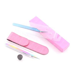 Logo personnalisé isolation faux cils outils ensemble extension de cils miroir pince à épiler pointu en acier inoxydable boîte Paing marque personnalisée - Product Image 6