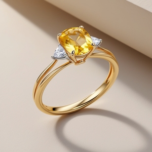 แหวนทองคำแท้ทรงบาแกตต์ประดับด้วยพลอยซิทรินและเพชร ดีไซน์แหวนแบบแยกชิ้นทันสมัย ผลิตตามสั่ง ทอง 10K 14K 18K เครื่องประดับชั้นดี ชุบโรเดียม เหมาะสำหรับงานปาร์ตี้ - Product Image 5