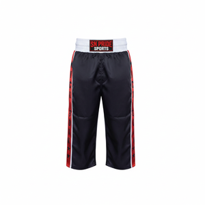 Pantalon de kickboxing décontracté en toile 100% polyester, respirant, mi-lourd, séchage rapide, confortable, taille mi-haute, délavé, pour homme - Product Image 1