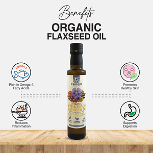 ORGANIC FIELDS Huile de lin biologique 250 ml Huile végétale de qualité supérieure - Product Image 3