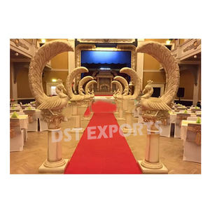 Pasarela de estilo pavo real para decoración de bodas, pedestales de pilares de pasillo de boda, pilares de pasillo de fibra de pavo real - Product Image 1