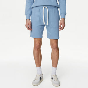 <b>Men's</b> Two-Piece Set <b>Long</b> Sleeve Warm Sweatshirt and Casual Fit Soft Cotton <b>Shorts</b> Knitted With Printed Pattern - Product Image 4