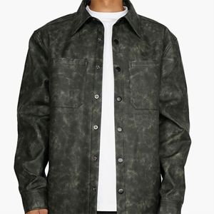 Chaqueta de cuero Premium para hombre con diseño de camisa de cuello-Tamaño personalizado y logotipo OEM, precio de fábrica al por mayor - Product Image 2