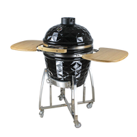 Auplex 22 pouces Kamado Red BBQ Grill Four en céramique Barbecue à charbon Grille de cuisson Cendrier Tiroir Grill