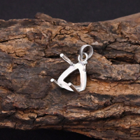 Hochwertiger 14k vergoldeter 925er Sterlingsilber 10mm Trillion Prong Setting Halbmontierter Verlobungsring für die Schmuckherstellung
