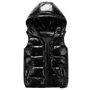 2025 Winter Outdoor Sleeveless Shiny Bubble Vest Custom Logo Hood Down Puffer Vest for Men <b>jacket</b> for men men's <b>jackets</b> - Product Image 6
