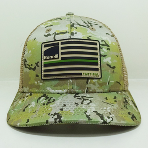 Chapeaux de camionneur camouflage imprimés bandes intérieures légèrement incurvées bord pêche unisexe Vietnam OEM 6 panneaux en caoutchouc/silicone logo patchs - Product Image 1