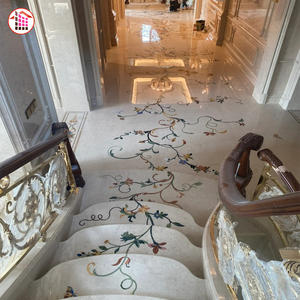 เหรียญหินอ่อน Waterjet ราคาโรงงานขัดพื้นโมเสคฝังผนังหินอ่อน Waterjet เหรียญรางวัลกระเบื้องหินอ่อน Water Jet - Product Image 2