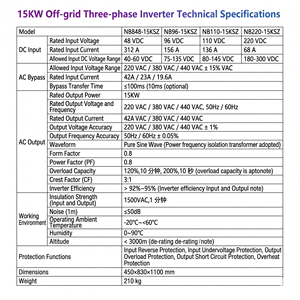 New Arrival Reliable 5kw 10kw 15kw LCD Touch Screen Off <b>Grid</b> Single Phase Inverter Low THD for Telecom Base Station - Product Image 6