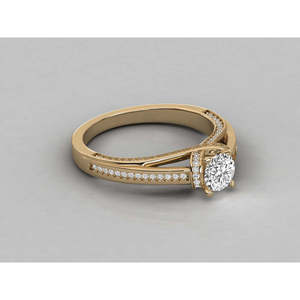 Bague pour femme en or 14 carats avec diamant solitaire rond de laboratoire, bagues en diamant brillant - Product Image 6
