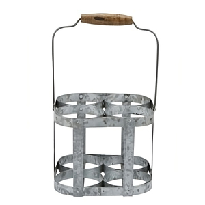 Porte-bouteille en métal compact Caddy à bouteille de bière Accessoires de bar et de pique-nique galvanisés les plus vendus Conception de cage en métal - Product Image 1