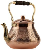 Théière artisanale en laiton pur, style moderne indien, pour café et infusions aux herbes, finition antique durable, 1L, avec couvercle et poignée, vaisselle, prix export