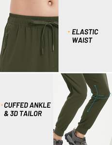 กางเกงวอร์มผ้าแคนวาสสำหรับผู้ชาย, กางเกงกีฬาวิ่งน้ำหนักเบาระบายอากาศได้ดีมีกระเป๋าซิป - Product Image 5