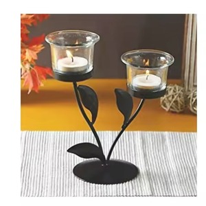 Bougeoir chauffe-plat en fer décoratif pour la maison porte-bougie en métal pour la fête de Noël décor à la maison pots de bougie en métal élégants - Product Image 3