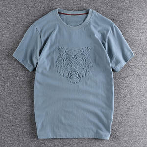 Camiseta de Cuello Redondo de Algodón 100% de Alta Calidad, Tejida, con Estampado 3D en Relieve, Corte Regular, Cómoda, con Logotipo Personalizado OEM - Product Image 2