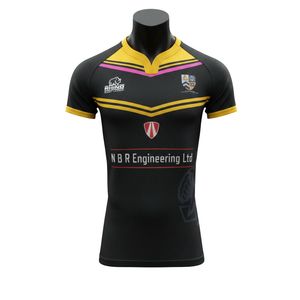 Camiseta de Rugby Deportiva Personalizada de 240 Gramos con Nuevo Diseño de Cuello, Transpirable, de Spandex y Poliéster - Product Image 1