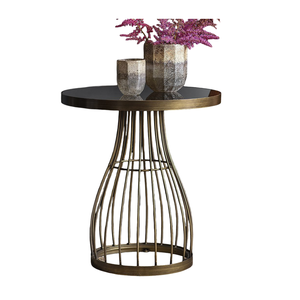 Mesa de centro redonda de lujo moderna con base de metal, muebles decorativos móviles para el hogar o restaurante, Bar, cafetería - Product Image 4
