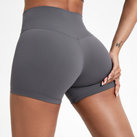 Shorts de sport pour femme, unis, taille mi-haute, effet push-up fessier, avec cordon de serrage, coupe ajustée, extensibles dans quatre directions, respirants, pour la course, le yoga et le cyclisme