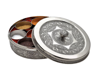 Cuivre classique cuisine épices support de stockage micro-ondes multifonction fort pots à épices Masala Dabba meilleure qualité - Product Image 4