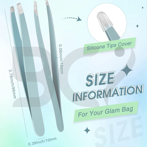 Pinzas de Cejas Profesionales Personalizadas de Acero Inoxidable con Punta Inclinada, Precisión Duradera para el Vello Facial - Product Image 2