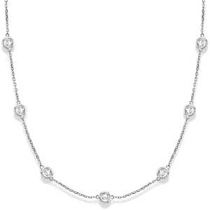 Collar con Diamantes Engastados en Bisel, Oro Blanco de 14k, 3.00ct - Product Image 3