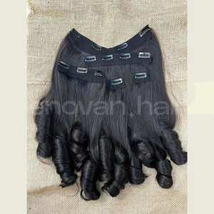 Longitud personalizada CLIP IN Extensiones de cabello vietnamita Virgen Humano Doble dibujado Cutícula intacta Calidad de exportación Premium - Product Image 1