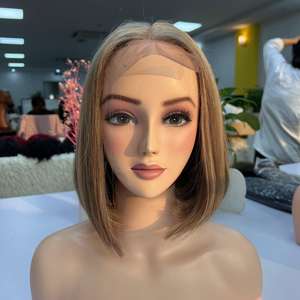 Venta al por mayor peluca recta Natural de alta calidad cabello humano virgen Cierre de encaje sin procesar un donante - Product Image 5