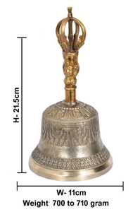 Campana Budista Tibetana Hecha a Mano con Mango de Vajra para Meditación, Oración, Rituales de Templo y Decoración Espiritual - Product Image 4
