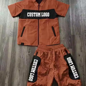 Conjunto de chándal corto cortavientos de verano para hombre, conjunto de 2 piezas de nailon Softshell de secado rápido, transpirable, logotipo personalizado OEM - Product Image 4