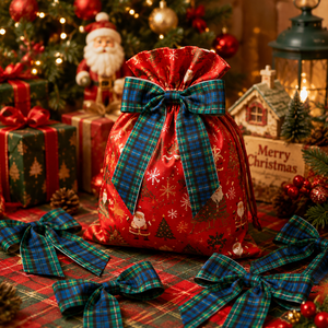 Lazos de Tartán Personalizados Hechos a Mano con Diseño de Cuadros de Búfalo y Lazos de Regalo para Envolver Pasteles y Bolsas de Regalos - Product Image 6