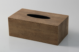 Boîte à mouchoirs en acrylique de luxe moderne avec fausse couverture carrée créative en papier de bois de haute qualité pour le salon - Product Image 4