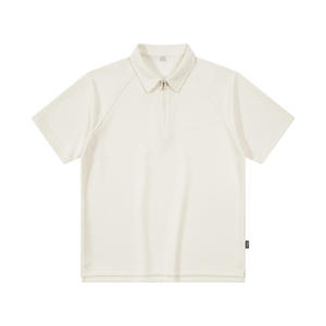 Polos polo t-shirt décontracté unisexe chemise chemises unies Golf Spandex blancs piqué tissu Jersey fermeture éclair - Product Image 4