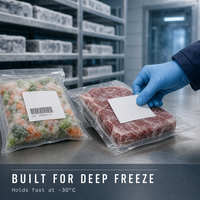 Étiquette autocollante en film PP thermique direct, blanc mat, pour emballage d'aliments congelés