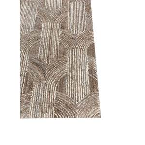 พรมขนสัตว์ผสมวิสโคสถักมือ รุ่น Tra-15076 สีเบจ-น้ำตาล ลายเรขาคณิต สำหรับบ้าน รูปทรงสี่เหลี่ยมผืนผ้า ลายทาง สำหรับห้องนั่งเล่นและทางเดิน - Product Image 4